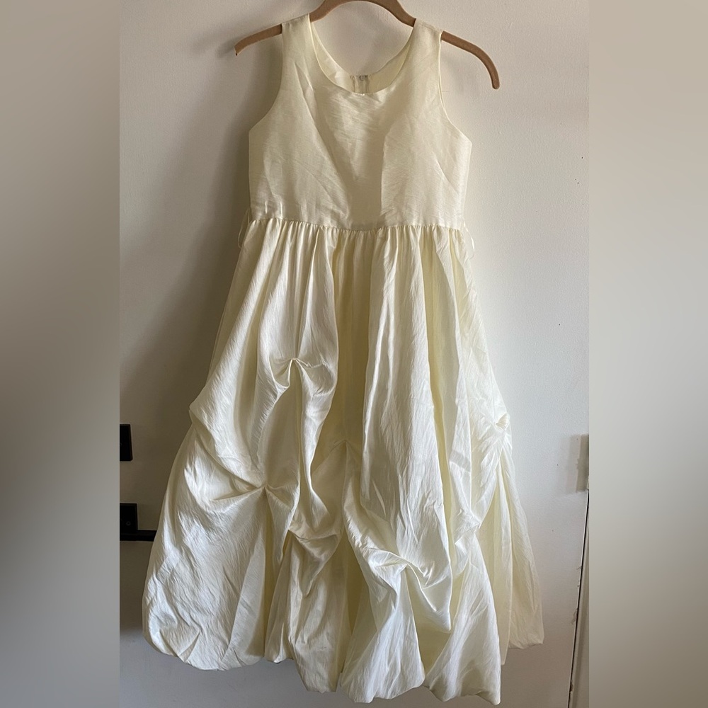 Cream Ruched Tiered Halter Sundress